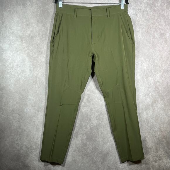 Fabletics Pants Mens 32 Green‎ Chino Golf Tapered Flat Front Trousers Outdoor - Picture 1 of 9